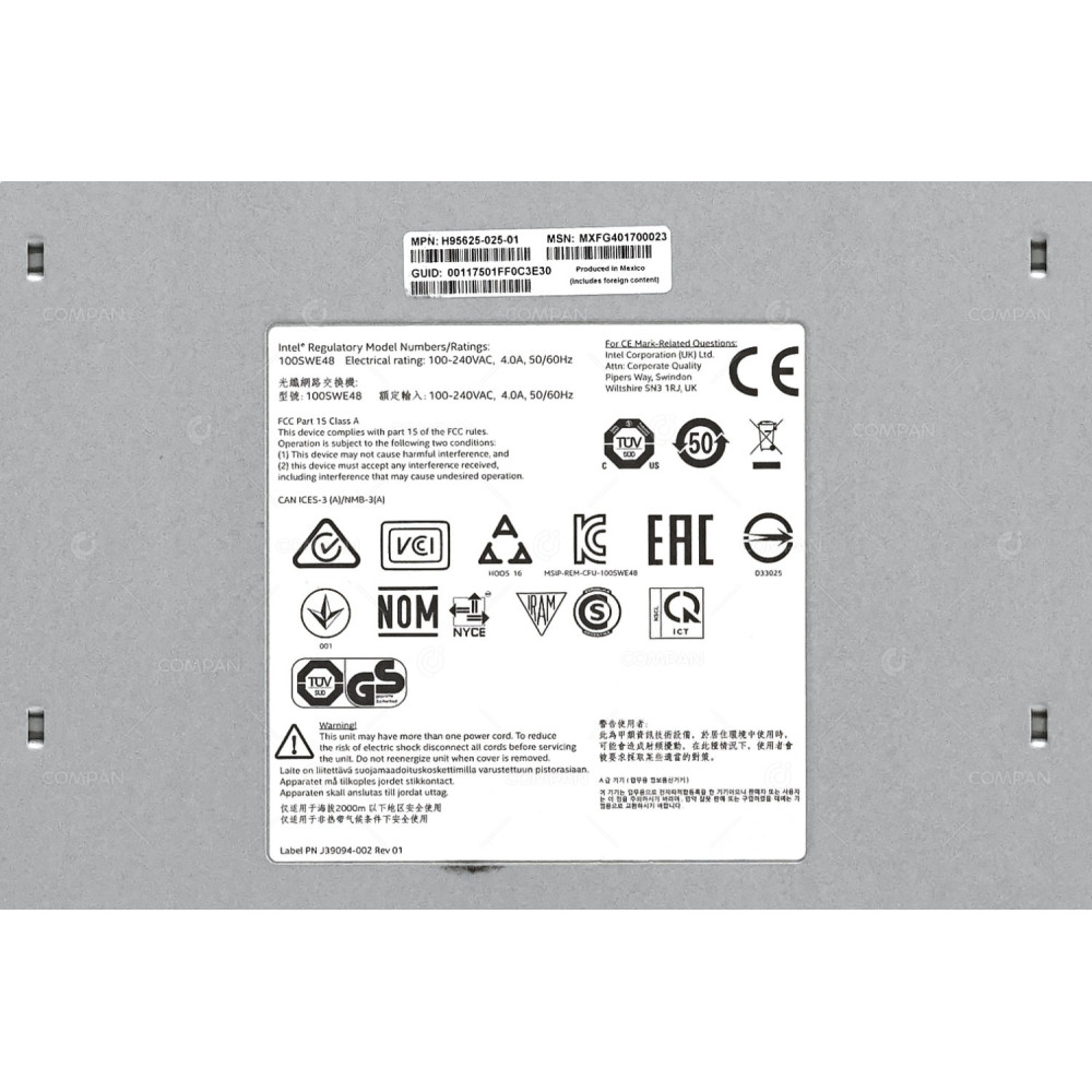 100SWE48UF2 INTEL OPA OMNI-PATH ARCHITECTURE 100 SERIES 48 PORT QSFP28 SWITCH